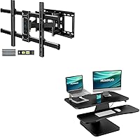 Full Motion TV Wall Mount with 32 Inch Standing Desk Converter