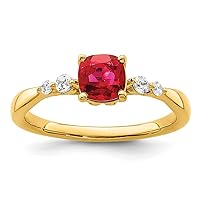 14k Gold Polished Natural Ruby and Natural Diamond Ring RM8149-RU-055-YA