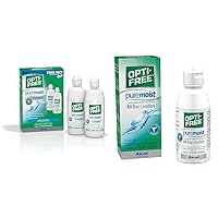 Puremoist Multi-Purpose Disinfecting Solution with Lens Case, 20 Fl Oz & ALCON Opti-free Puremoist Multi-Purpose Disinfecting Solution, White, 4 Fl Oz