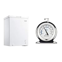 Igloo 3.5 Cu. Ft. Chest Freezer with Removable Basket and Camco Refrigerator/Freezer Thermometer