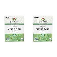 Foods, Certified Organic Green Kick Tea, with Polyphenols, Premium Unbleached Tea Bags with No-Staples Design, No Added Colors, Preservatives, Flavors, or Sugars, 24-Count (Pack of 2)