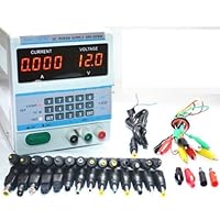 Gowe 4Ps Display 220V/110V Digital Control 30V 5A DC Voltage Regulated Power Supply DPS-305BM for Laptop Repair with 37 free Plugs