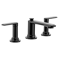 Moen Greenfield Matte Black Two-Handle Widespread Bathroom Sink Faucet, TV6507BL