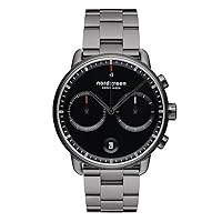 Nordgreen Pioneer Scandinavian Men's Chronograph Watch In Anthracite, 42 mm, With Black Dial And Strap 14000