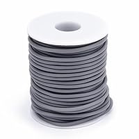 54 Yards Hollow Pipe Tubing 2mm Gray PVC Rubber Tube Cord for DIY Craft Beading Necklace Bracelet Jewelry Making Hole:1mm