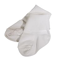Baby Girl or Baby Boy White Cotton Basic Infant Bobby Sock - Casual or Dressy