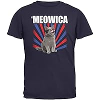 Cat 4th of July Meowica Adult T-Shirt