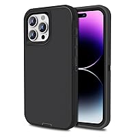 for iPhone 15 Pro Max Case, Dual Layer Shockproof Full Body Cover for Men & Women Military Grade Drop Protection Heavy Duty Protective Phone Case for Apple Phone 15ProMax 6.7 inch (Black)