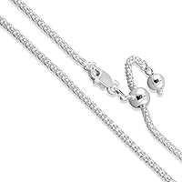 Sterling Silver Diamond-Cut Popcorn Coreana Necklace 1.3mm-3mm Solid 925 Italian Chain