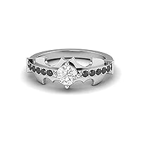 0.50Ct Round Cut White & Black CZ Diamond Beautiful Batman Designed Engagement Wedding Ring 925 Sterling Sliver Gift For Her,GF Ring,Promise Ring
