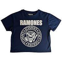 Ramones Crop Top T Shirt Presidential Seal Band Logo Official Womens Denim