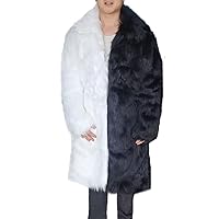 Lisa Colly Men's Faux Fur Coat Jacket Winter Warm Thick Coat Outwear long Parka Overcoat