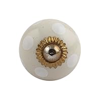 IndianShelf 4 Pieces Ceramic Dot Cream Drawer Knobs for Kitchen Cabinet Knobs Door Decorative Dresser Pulls Luxurious Online