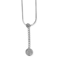 925 Sterling Silver Textured Fancy Lobster Closure Polished CZ Cubic Zirconia Simulated Diamond Knotted Snake Chain Necklace Jewelry for Women - 48 Centimeters