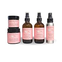 Belly Bundle - Organic Belly Balm and Natural Belly Oil for Pregnancy Stretch Marks and Scars (5 piece set - SM)