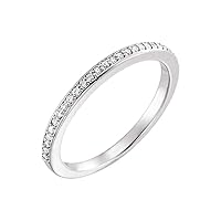 Solid Platinum 1/8 Cttw Diamond Ring Band (.13 Cttw)