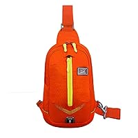 Packable Shoulder Backpack Sling Chest CrossBody Bag Cover Pack Rucksack for Bicycle Sport Hiking Travel Camping Bookbag Men Women (Orange#2)
