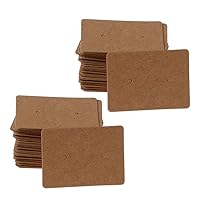 100 Pcs/Set Rectangle Earrings Gift Kraft Paper Gift Labels for DIY Crafts Wedding Christmas Valentine' Gift Jewelry Displays for Shows with Hooks