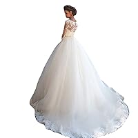 Womens Elegant Wedding Dress Plus Size Long Sleeves Maxi Dresses Formal Evening Dress Prom Gown Bridesmaid