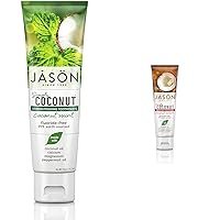 Jason Simply Coconut Strengthening and Whitening Fluoride-Free Toothpastes, 4.2 Oz (2-Pack)