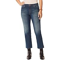 Anne Klein Womens Cropped Straight Leg Ankle Jeans