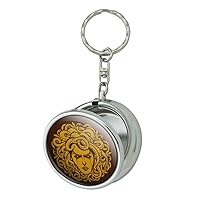 Medusa Gorgon Head Covered in Snakes Portable Travel Size Pocket Purse Ashtray Keychain with Cigarette Holder