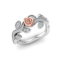 Flower Ring Leaves Ring Diamond Ring For Women And Girls In 14k Solid Gold Ring Diamond Size 1.00MM 1.2 MM 1.3MM Diamond Weight 0.22892 CTW Gold Weight 4.752 GM Diamond Piece 34