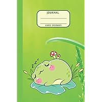 Frog Journal: Sleepy Frog | Lovely 120 Page Kawaii Frog, Lined Notebook | Cute Frog Stationary for Women, Kids & Frog Lovers
