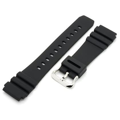 PerFit 22mm Casio Replacement Watch Band + Spring Rods for 10406454 AMW-320 AMW-330 MDV-106 MTD-106 MTD-1066 (Black)