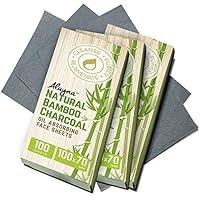 (3 PK) Oil Blotting Sheets- Natural Bamboo Charcoal Oil Absorbing Tissues- 100 Pcs Organic Blotting Paper- Beauty Blotters for the Face- Papers Remove Excess Shine- For Facial Make Up & Skin Care