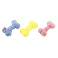 Dog Plush Toy Squeaky Dogs Bone Toy 3PCS Interaction Pet Aggressive Chewer Chewing Grinding Toy Boredom Dog Indoor Toy Plush Bone Toy for Dog