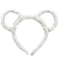 Women Mouse Bear Ears Headband Winter Thick Plush Hair Hoop Round Ear Hairband Makeup Bandana Hair Accessories for Cosplay Party Supplies