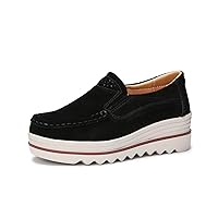 Ruiatoo Womens Slip on Loafers Comfortable Thick Soft Platform Sneakers Arch Support Casual Platform Shoes