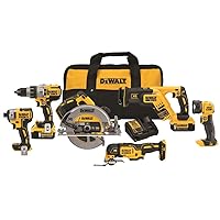 DEWALT 20V MAX Power Tool Combo Kit, 6-Tool Cordless Power Tool Set with 2 Batteries and Charger (DCK694P2)
