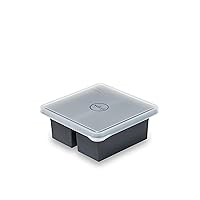 W&P Cup Cubes Silicone Freezer Tray with Lid, Charcoal, Makes 2 Perfect 2-Cup Portions, Freeze & Store Soup, Broth, Sauce, Leftovers, Dishwasher Safe