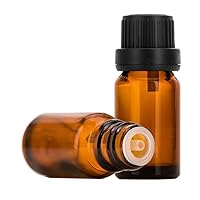 6Pcs Refillable Empty Amber Glass Essential Oil Bottle Vials Attar Jars Bottles with Orifice Reducer and Black Screw Cap DIY Makeup Supplies Tool Accessories Perfume Aromatherapy size 15ml/0.5oz