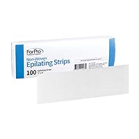ForPro Non-Woven Epilating Strips, White, Tear-Resistant, Pre-Cut Strips for Hair Removal, 3” W x 9” L, 100-Count