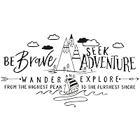 Adventure Awaits with Brave Wall Stickers - PVC Removable Decals for Kids' Rooms, Nurseries & Playrooms. Transform Your Space with Adventure-Themed Décor! Perfect for Adventurous Kids & Brave Parents effect size 12