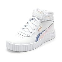 PUMA Kids Girls Carina 2.0 Mid Court Lace Up Sneakers Casual Shoes Casual - White - Size 6.5 M
