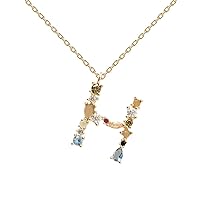 PDPAOLA - Letter H Necklace - 925 Sterling Silver 18k Gold Plated - Jewellery for Women