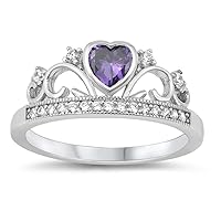 CHOOSE YOUR COLOR Sterling Silver Tiara Ring