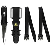 Cressi Spearfishing Diver Knife - Stainless Steel Blade - Stranded Shafts Extractor - Lizard: Made in Italy,Black