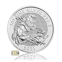 2021 British Silver Valiant Contains 1 Troy oz of .9999 pure silver in BU condition Issued a face value of 2 Pound sterling (GBP) by Britain 2 Pounds Royal Mint The Royal Mint BU