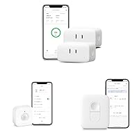 SwitchBot Smart Plug, Mini Plug, Smart Outlet, Compatible with Both Bluetooth & Wi-Fi, 2 Pieces + Motion Sensor Switchbot, Alexa Security, Compatible with Google Home Siri LINE Clova + Switchbot