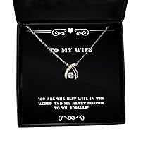 Funny Wife Wishbone Dancing Necklace, You are The Best Wife in The World and My Heart Belongs to You!, Joke for Wife, Holiday