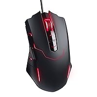 Wired Gaming Mouse, Tmaine Optical PC Gaming Mice with 16.8 Million RGB LED Backlit, High-Precision Adjustable 7200 DPI, 7 Programmable Buttons, Ergonomic USB Mouse for Windows/PC/Mac, Black (Renewed)