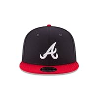 New Era 9Fifty MLB Atlanta Braves Basic Navy/Red Snapback Hat 11591082 One Size