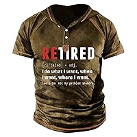 Men's T-Shirts, Summer Fashion Retro Short Sleeve Plus Size Shirt Top Printed Outdoor Sports T Shirts Trendy Short Sleeve Father's Day Gift