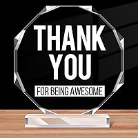 Thank You Gifts Inspirational Coworker Acrylic Sign Prizes for Adults Appreciation Gifts Octagon Employee Office Decorations Nursing Assistant Gift Table Decor Keepsake for Women Men (Thank)