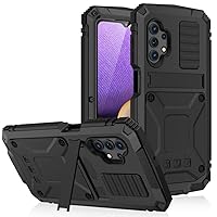 Full Metal Aluminum Armor Kickstand Phone Case for Samsung Galaxy A32 Note 20 S23 S22 S21 Ultra S20 Plus S21 FE Outdoor Cover,Black,for Galaxy S22 Plus